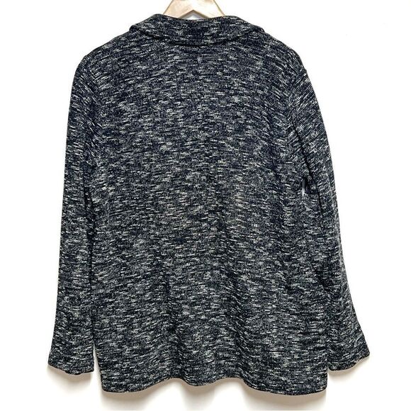 Eileen Fisher Double Breasted Tweed Knit Notch Collar Marled Button Blazer XL - Picture 3 of 7